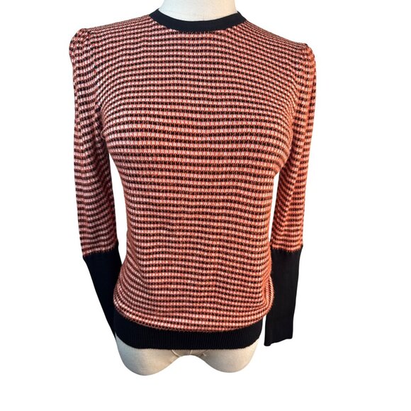 Yal New York XS Womens Sweater Red Black Houndstooth Knit - Picture 10 of 13